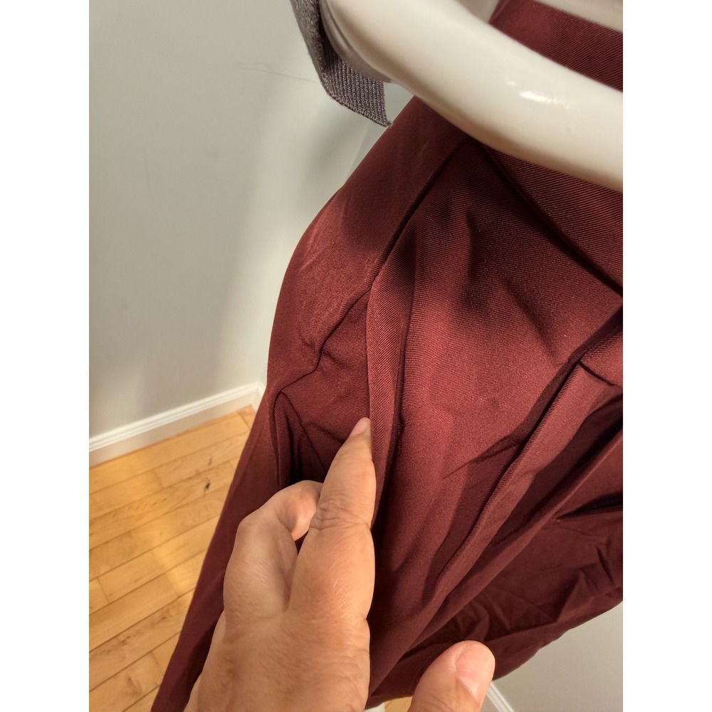 Commense Vintage Pleated Wide-Leg Pants Burgundy size M - Picture 11 of 14